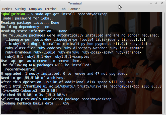Installasi Recordmydesktop