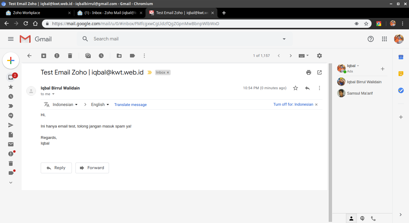 Gambar 26: Email sudah masuk